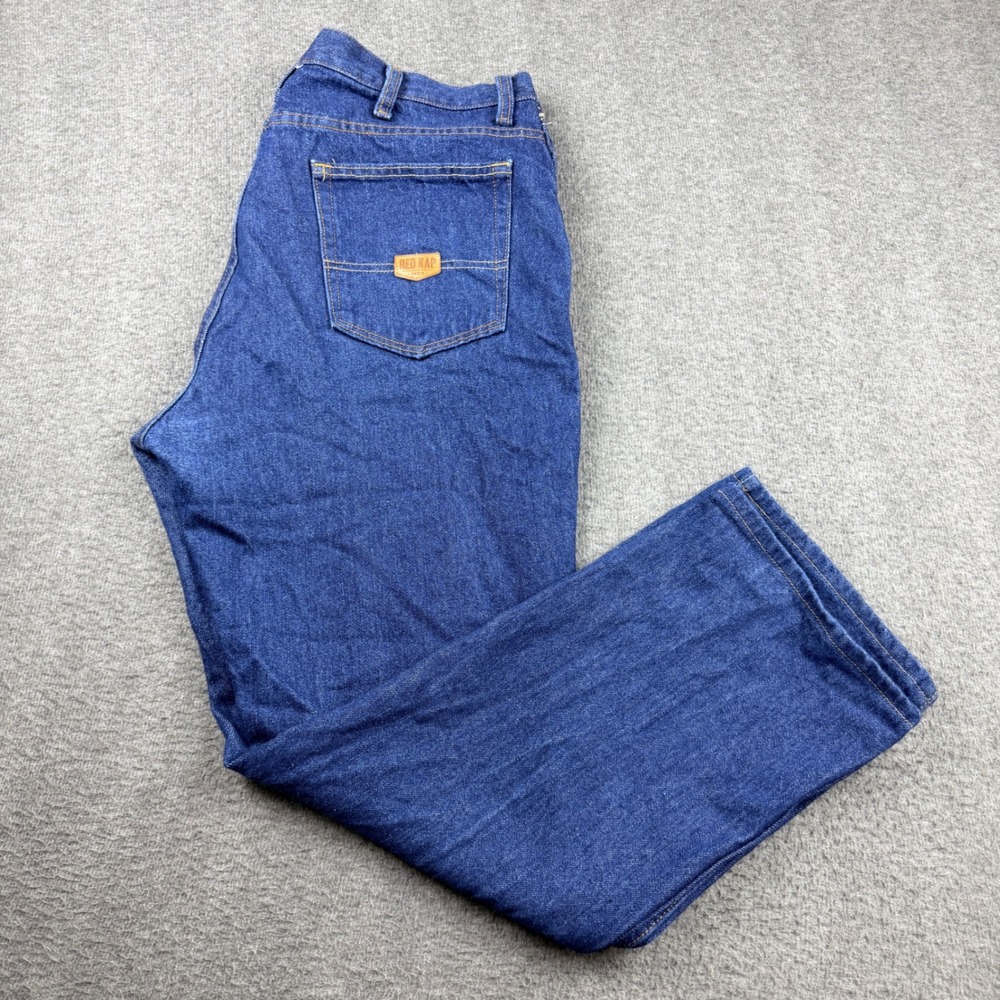 Red Kap Men's 38x27 Straight Leg Denim Workwear Jeans‎ Blue PD54PW0